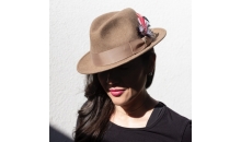 Unisex Woollen  Felt Trilby Feather trim