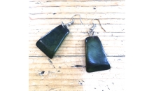 Faceted Square Tagua Hand carved earrings
