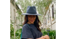 Renata Leather Brim & Felt top